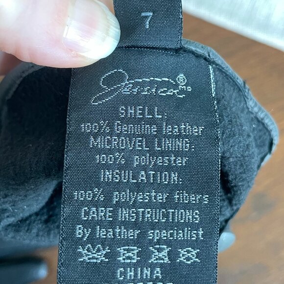 Jessica Genuine Leather Therma-Last Insulated Gloves Button Detail Dk Grey Blk 7 - Picture 12 of 14